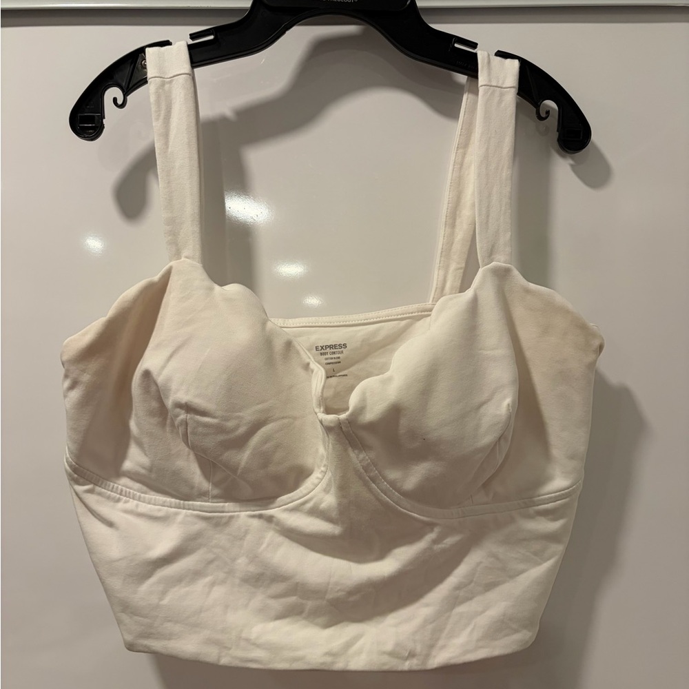 Express Ivory Longline Bralette with Structured Cups